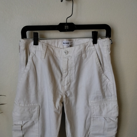 RE/DONE Women’s Off White Utility Cargo Pants Size 25 Relaxed Fit Streetwear - Picture 3 of 10